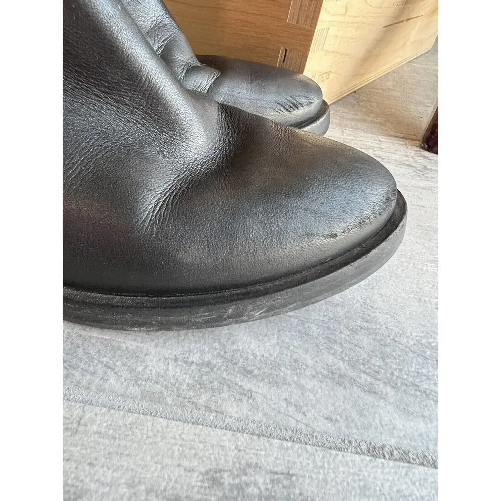 TORY BURCH Christie Leather Moto Ankle Boot Bootie Designer Fall Winter Casual 8